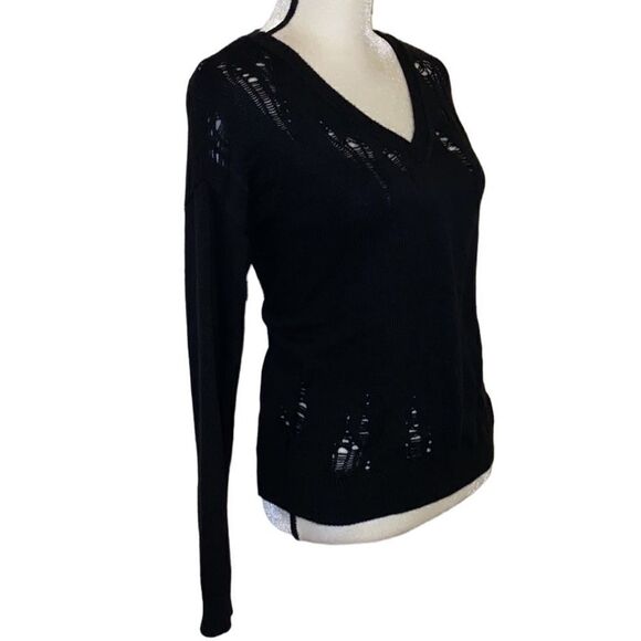 Bar III V-Neck Destressed Sweater - Picture 8 of 11